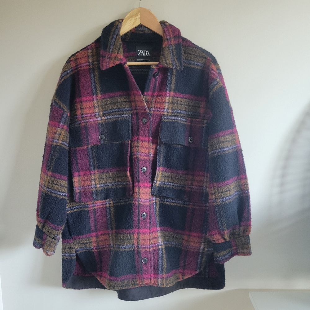 Zara | Plaid Fleece Shacket